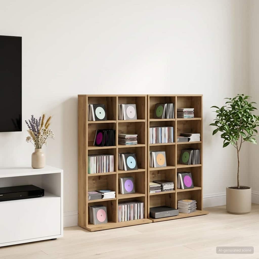 CD Cabinet 2 pcs Artisan Oak 65 x 23.5 x 97.5 cm