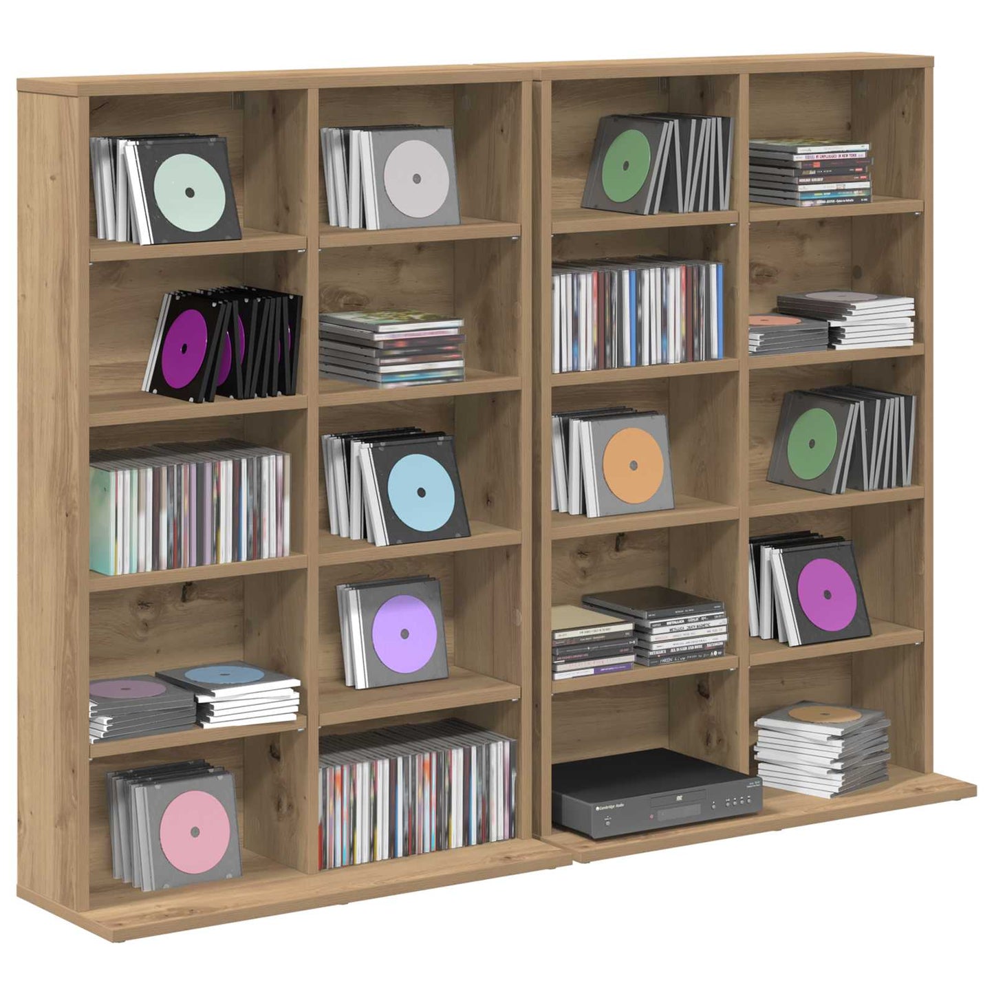 CD Cabinet 2 pcs Artisan Oak 65 x 23.5 x 97.5 cm