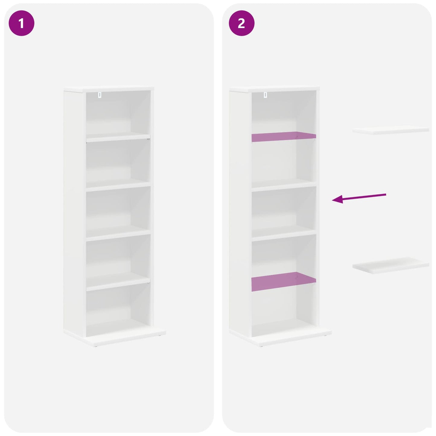 CD Cabinet White 33 x 23.5 x 97.5 cm Engineered Wood