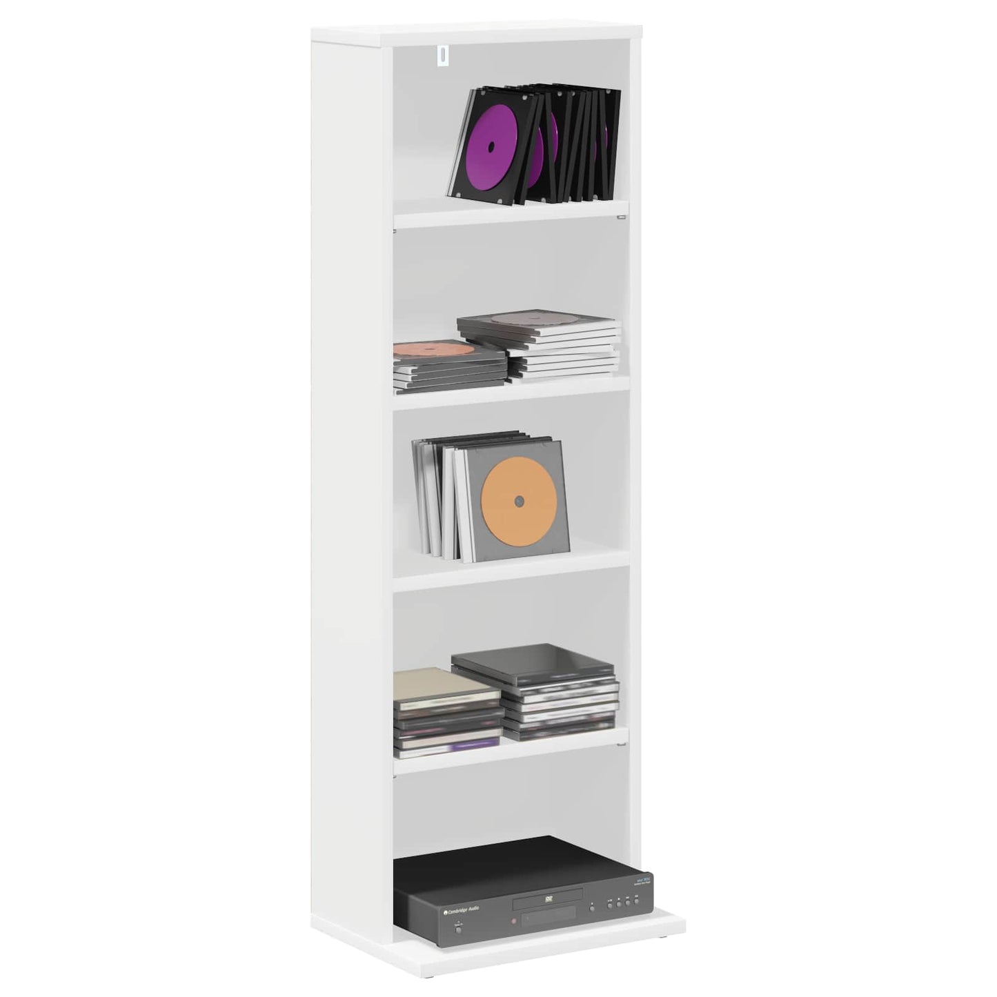 CD Cabinet White 33 x 23.5 x 97.5 cm Engineered Wood