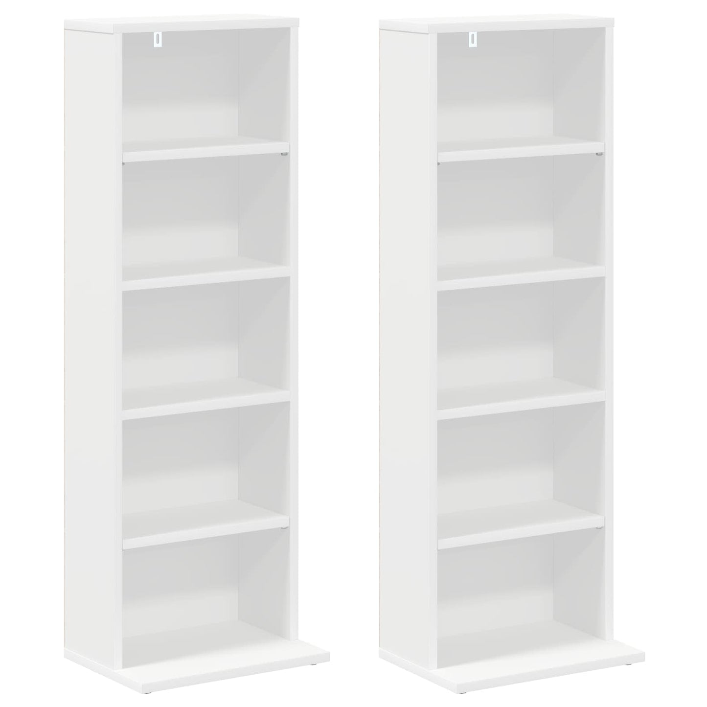 CD Cabinet 2 pcs White 33 x 23.5 x 97.5 cm Engineered Wood