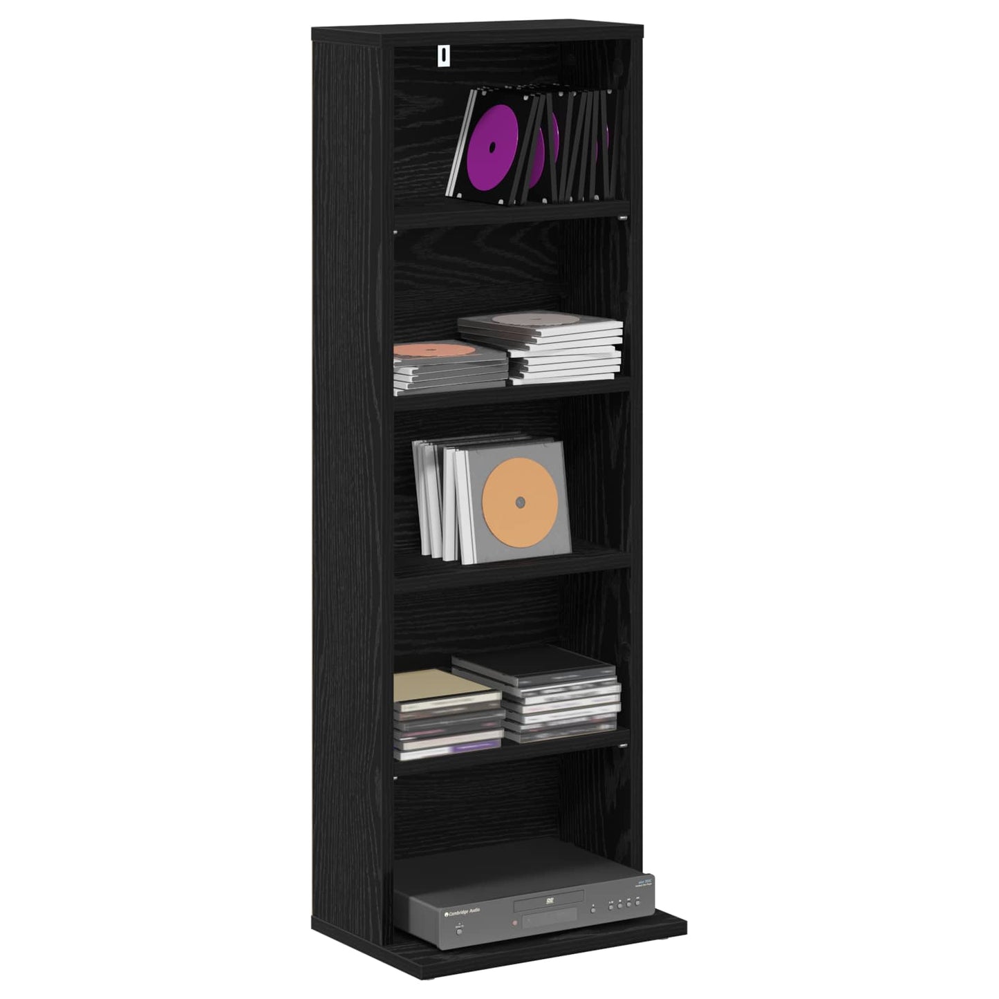 CD Cabinet Black Oak 33 x 23.5 x 97.5 cm Engineered Wood