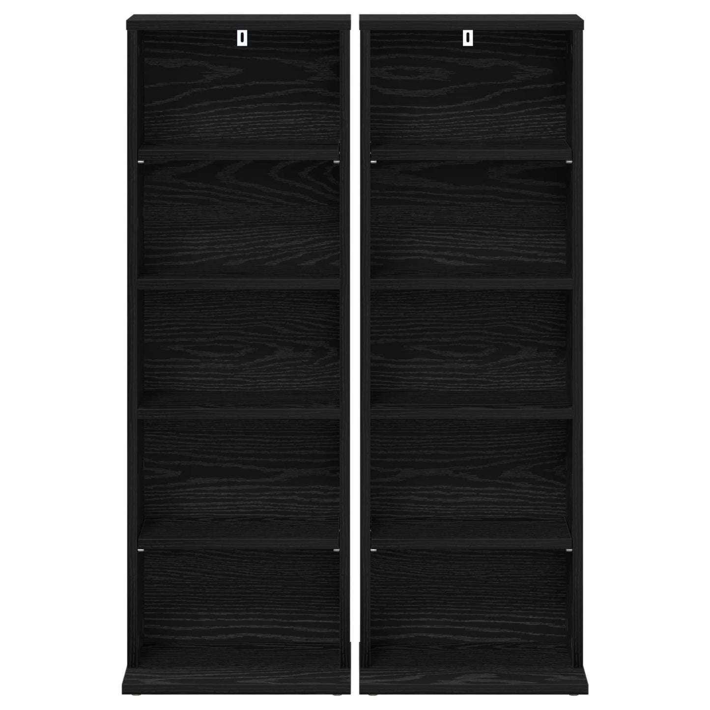 CD Cabinet 2 pcs Black Oak 33 x 23.5 x 97.5 cm Engineered Wood