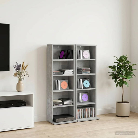 CD Cabinet 2 pcs Concrete Grey 33 x 23.5 x 97.5 cm