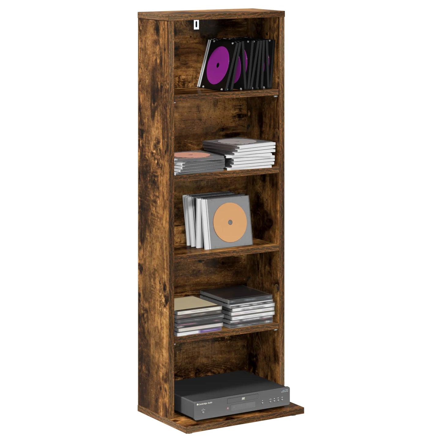 CD Cabinet Smoked Oak 33 x 23.5 x 97.5 cm Engineered Wood