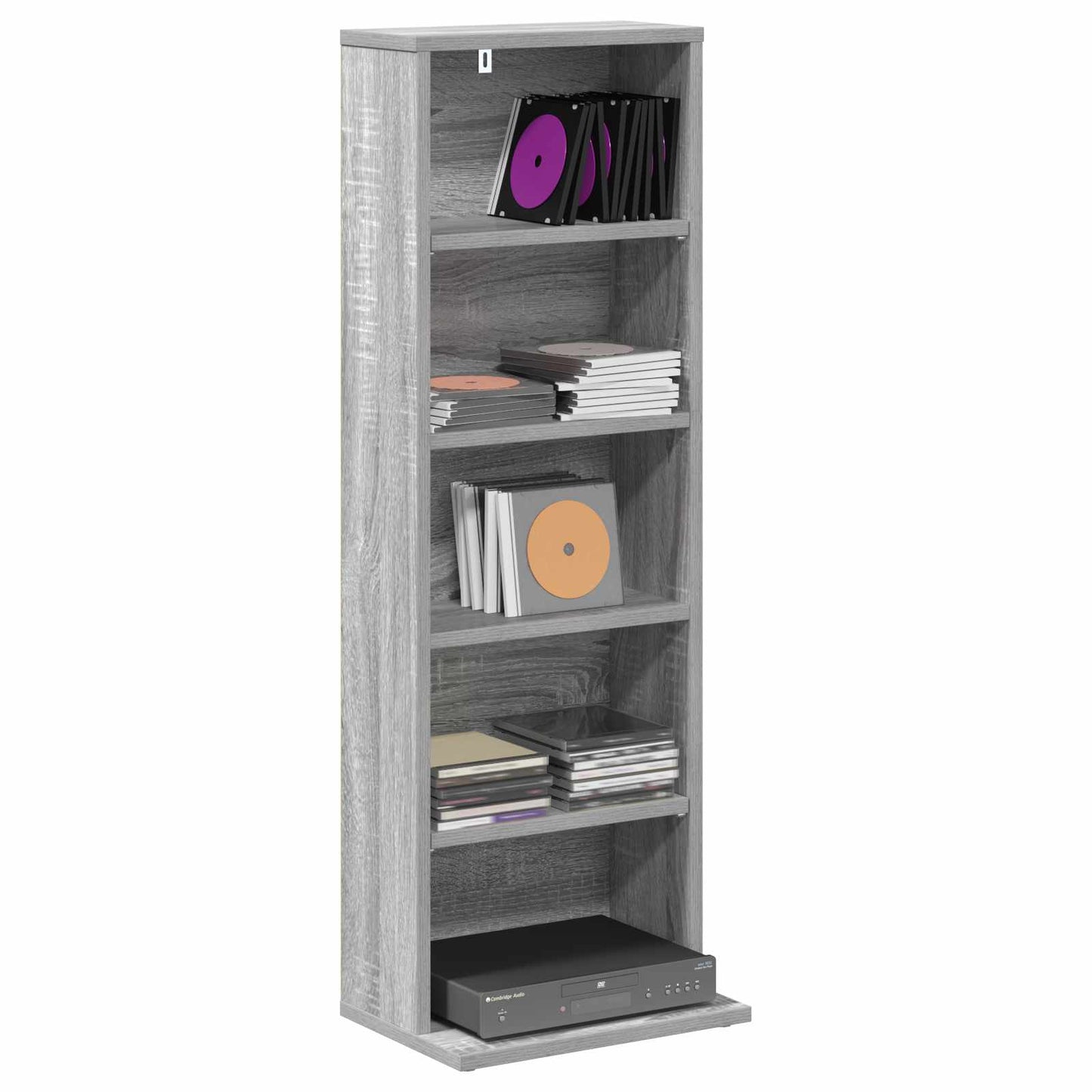 CD Cabinet Grey Sonoma 33 x 23.5 x 97.5 cm Engineered Wood