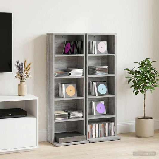 CD Cabinet 2 pcs Grey Sonoma 33 x 23.5 x 97.5 cm