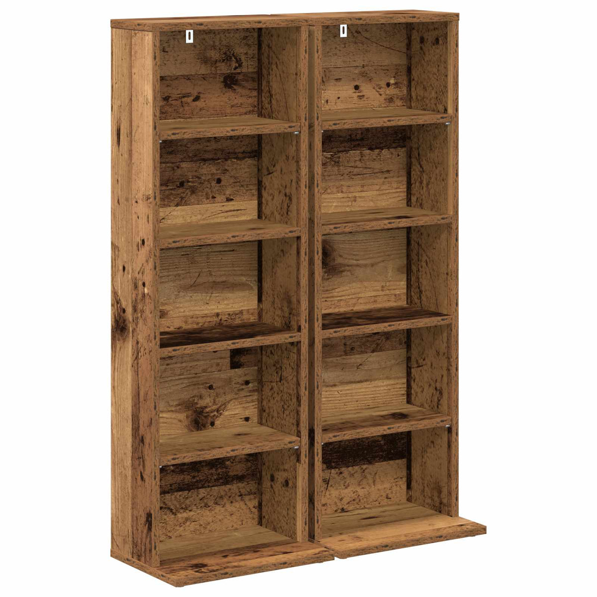 CD Cabinet 2 pcs Old Wood 33 x 23.5 x 97.5 cm Engineered Wood