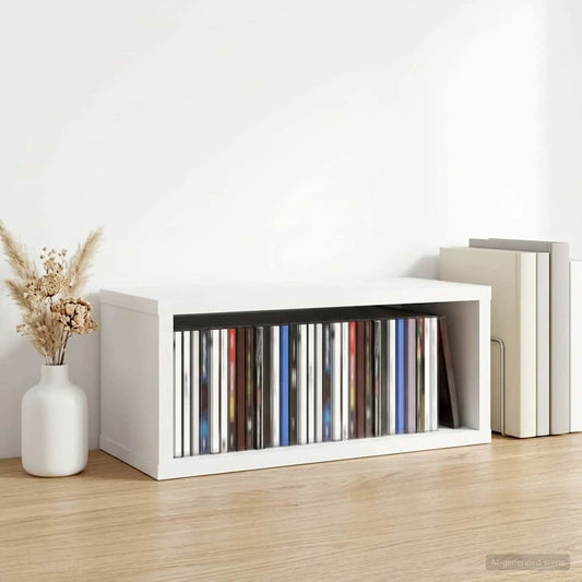 CD Storage Rack White 40 x 17 x 17 cm Engineered Wood