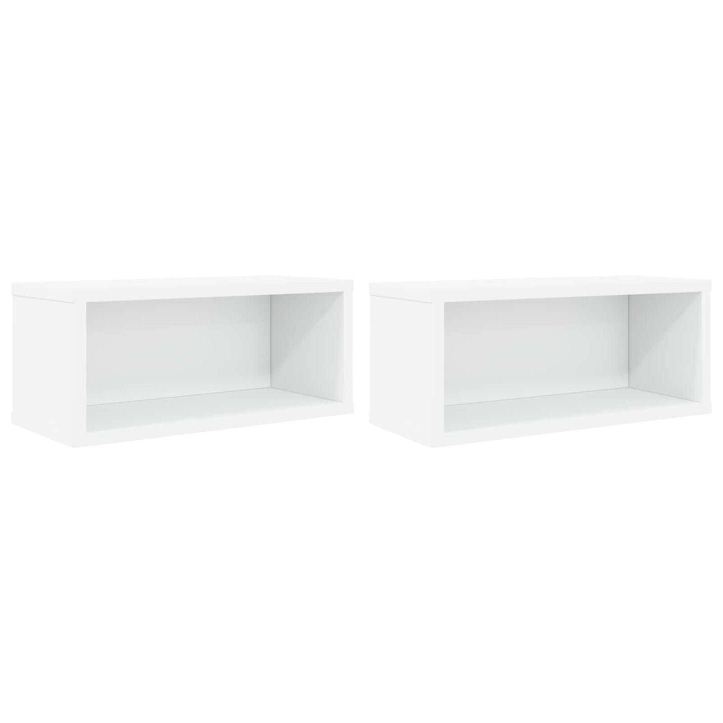 CD Storage Rack 2 pcs White 40 x 17 x 17 cm Engineered Wood