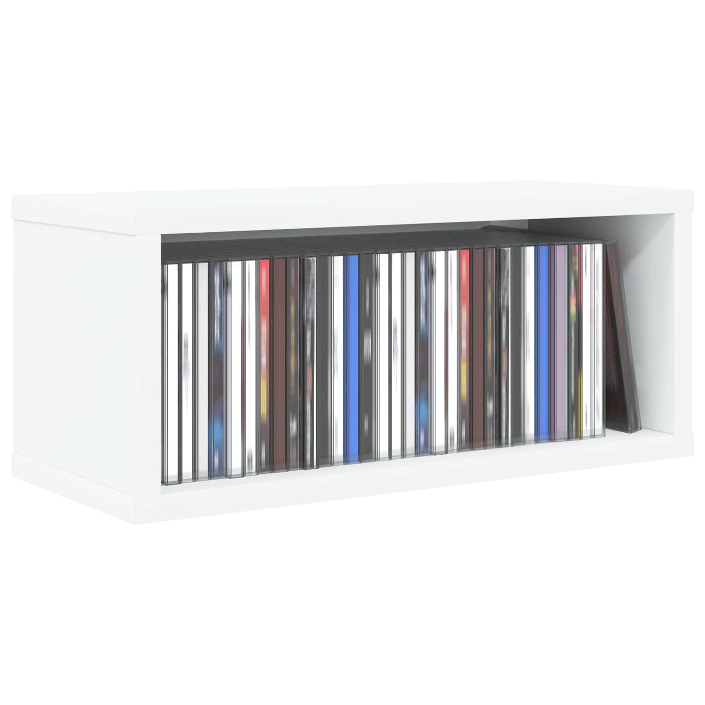 CD Storage Rack 2 pcs White 40 x 17 x 17 cm Engineered Wood
