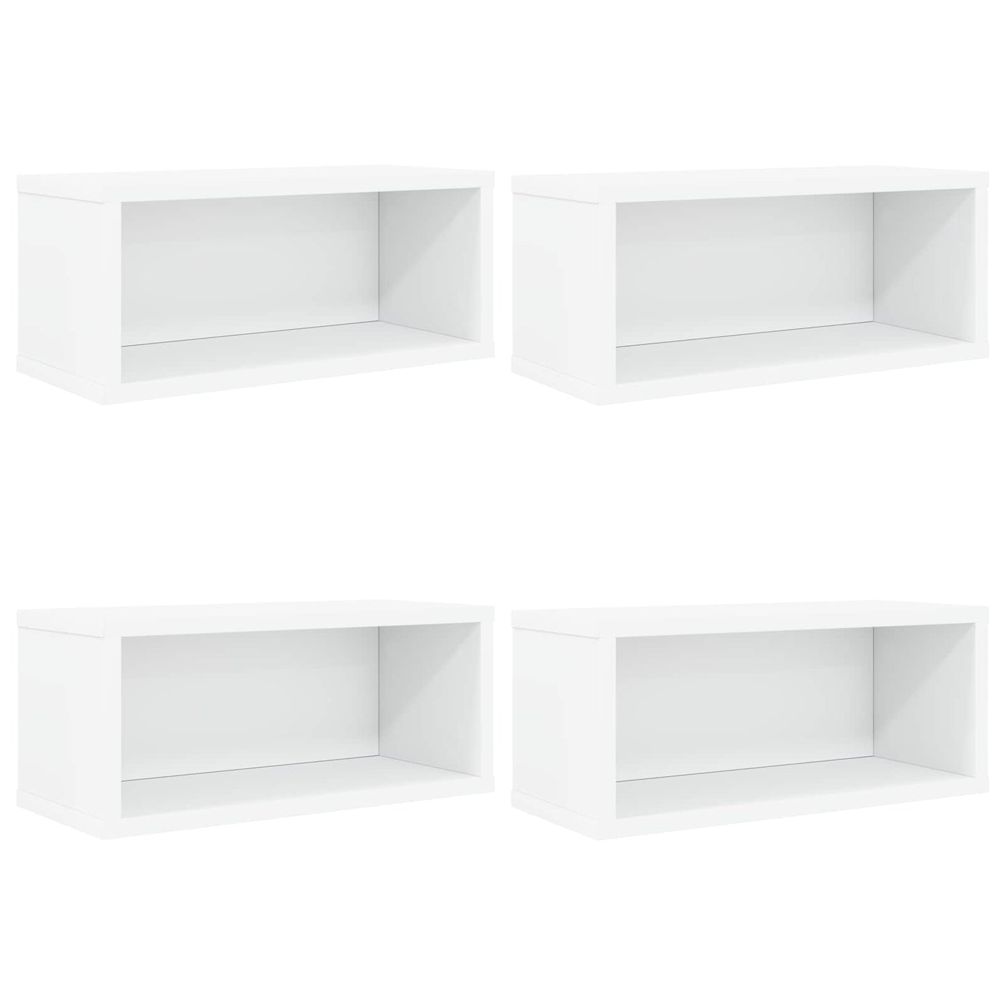 CD Storage Rack 4 pcs White 40 x 17 x 17 cm Engineered Wood