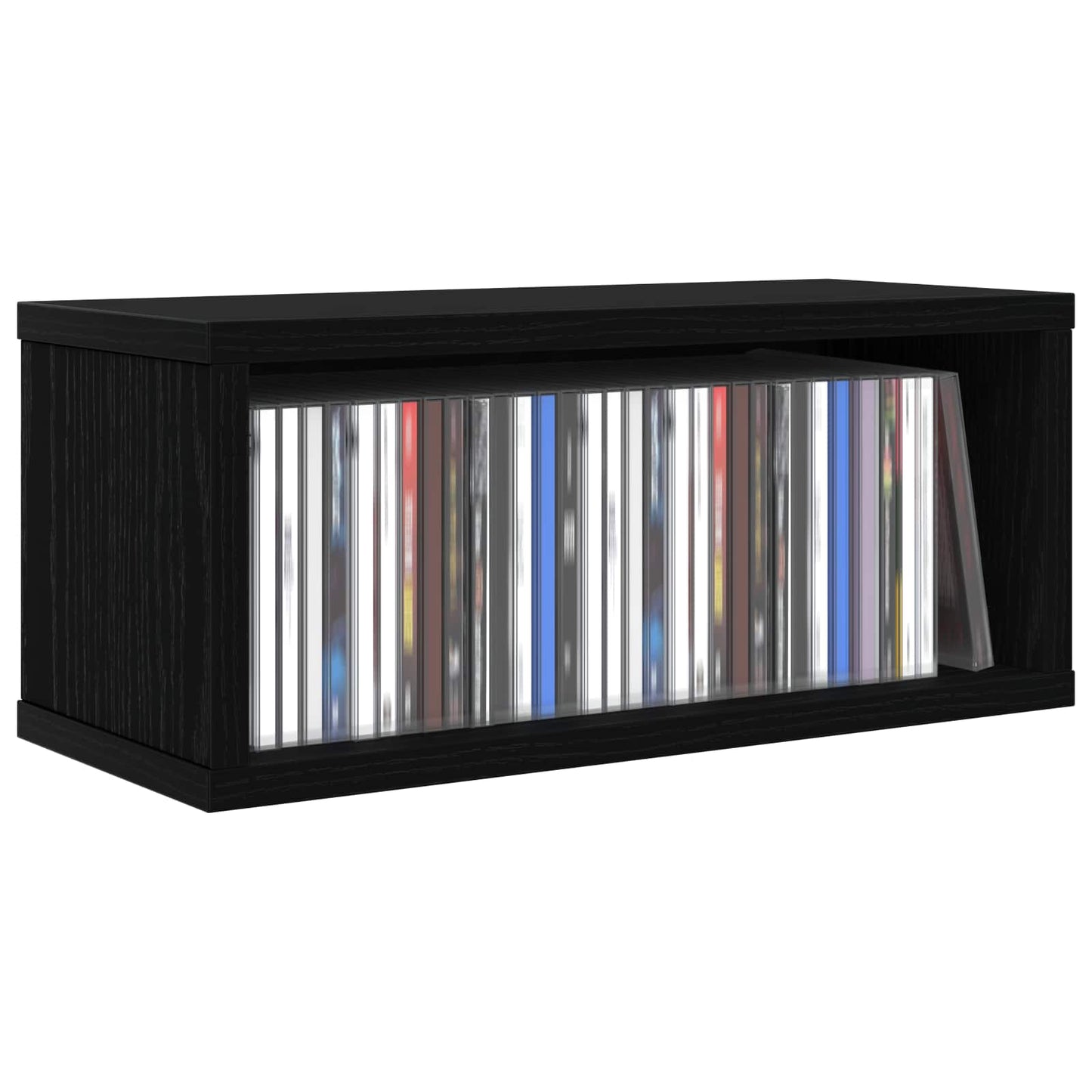 CD Storage Rack Black Oak 40 x 17 x 17 cm Engineered Wood