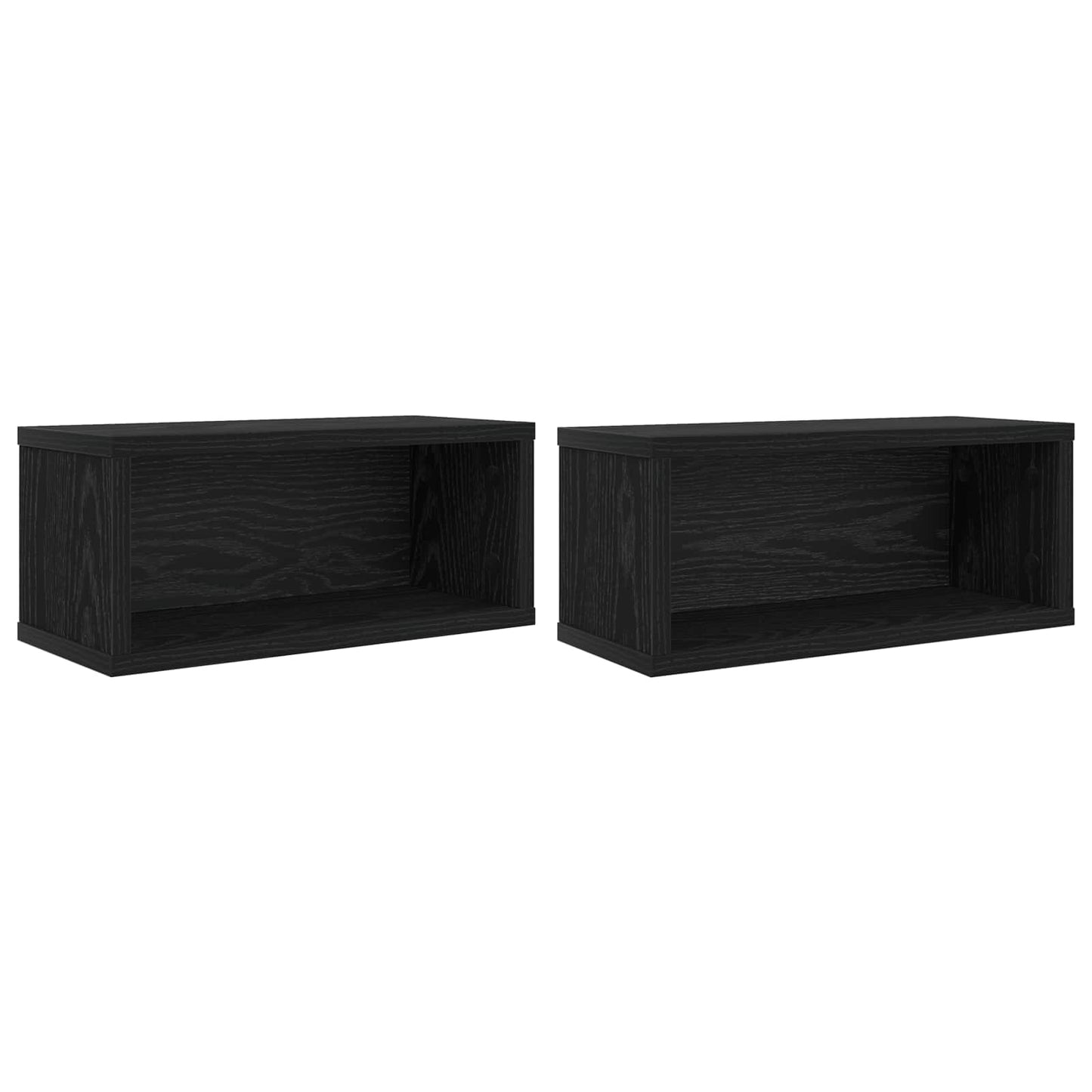 CD Storage Rack 2 pcs Black Oak 40 x 17 x 17 cm Engineered Wood