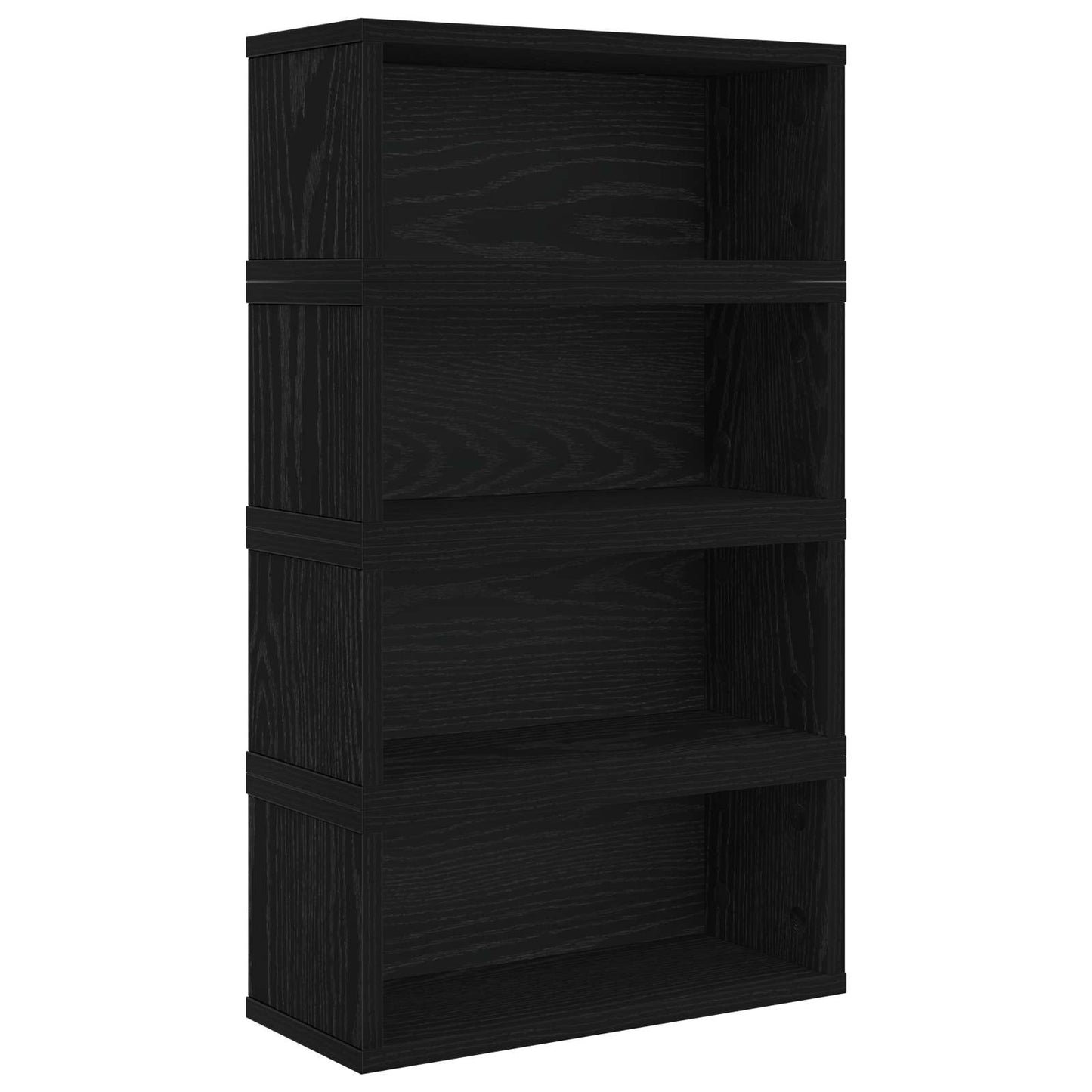 CD Storage Rack 4 pcs Black Oak 40 x 17 x 17 cm Engineered Wood