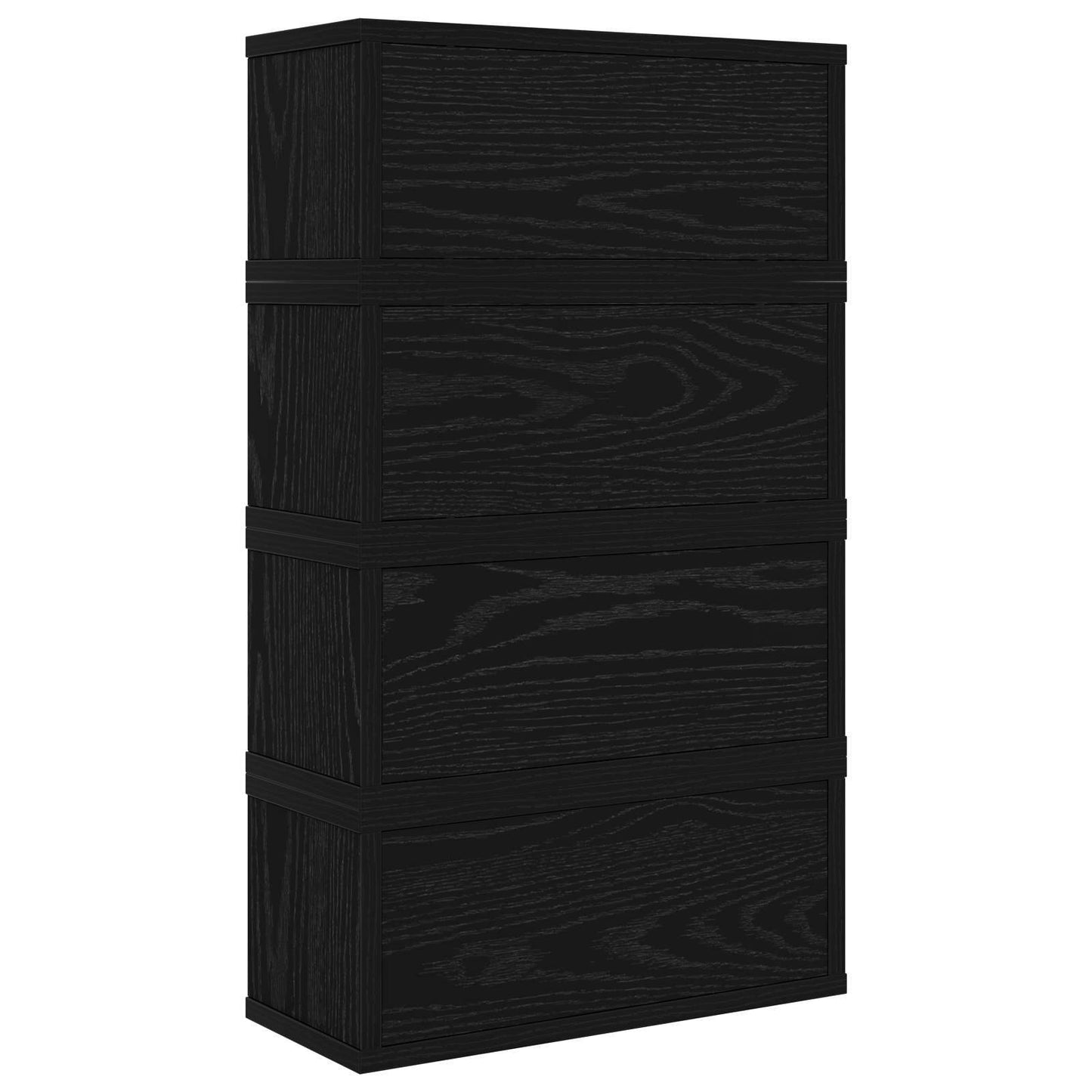 CD Storage Rack 4 pcs Black Oak 40 x 17 x 17 cm Engineered Wood