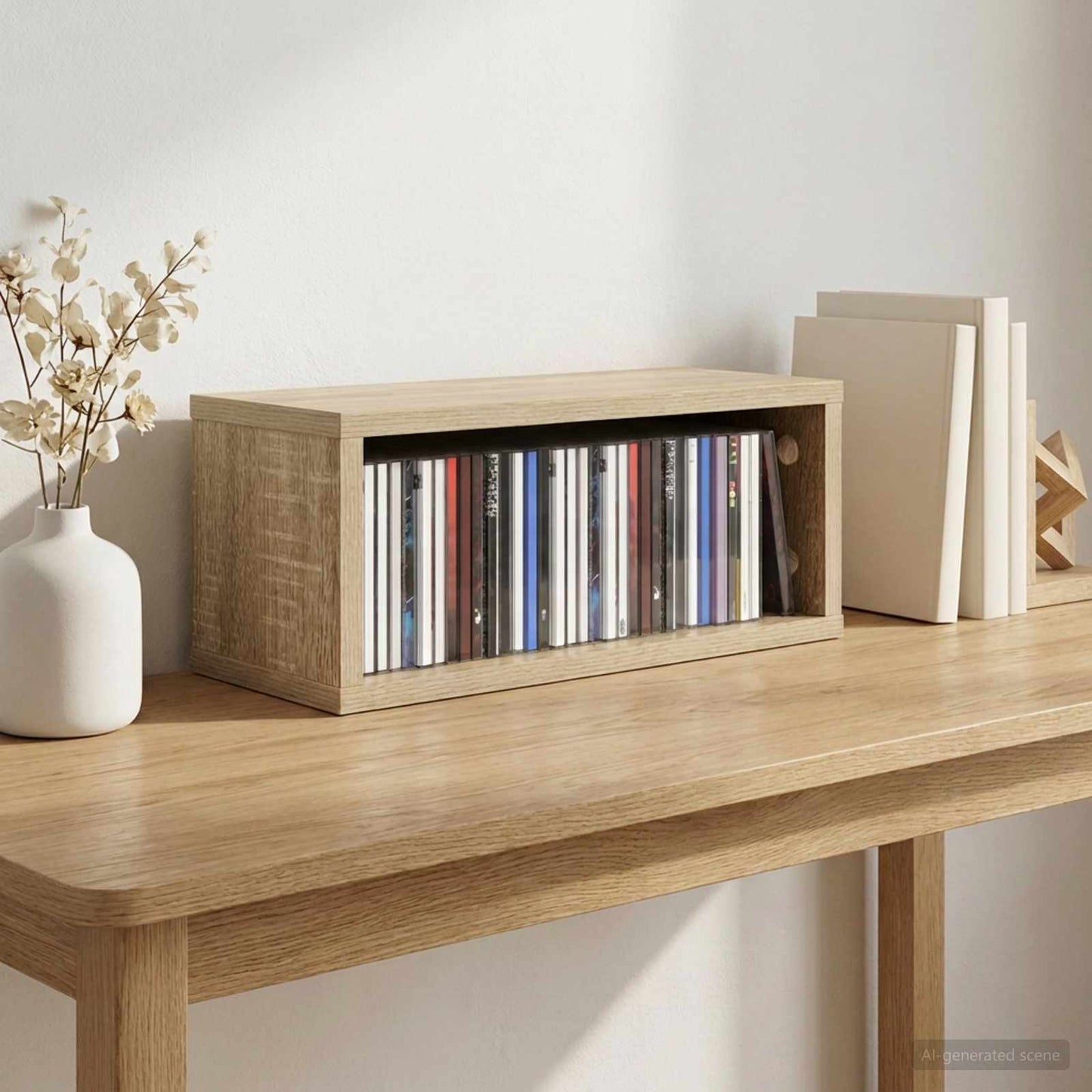 CD Storage Rack Sonoma Oak 40 x 17 x 17 cm Engineered Wood
