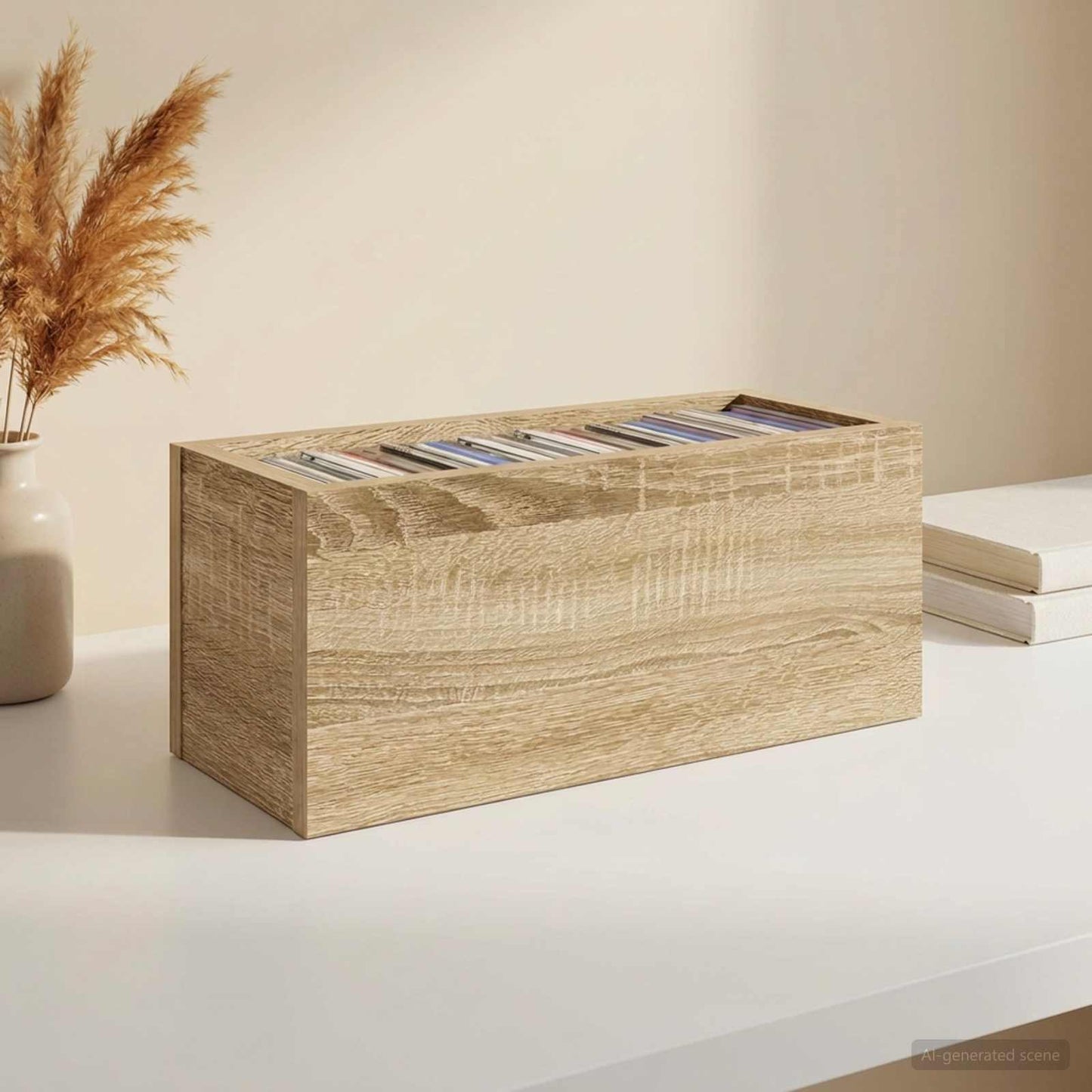 CD Storage Rack Sonoma Oak 40 x 17 x 17 cm Engineered Wood