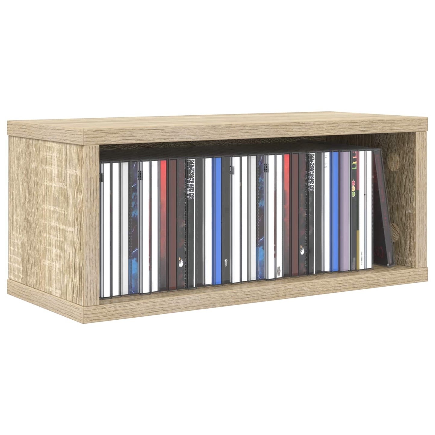 CD Storage Rack Sonoma Oak 40 x 17 x 17 cm Engineered Wood