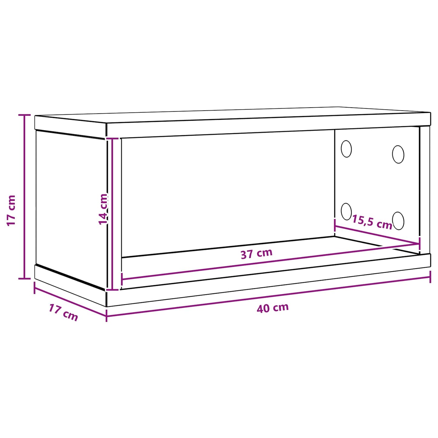 CD Storage Rack Sonoma Oak 40 x 17 x 17 cm Engineered Wood