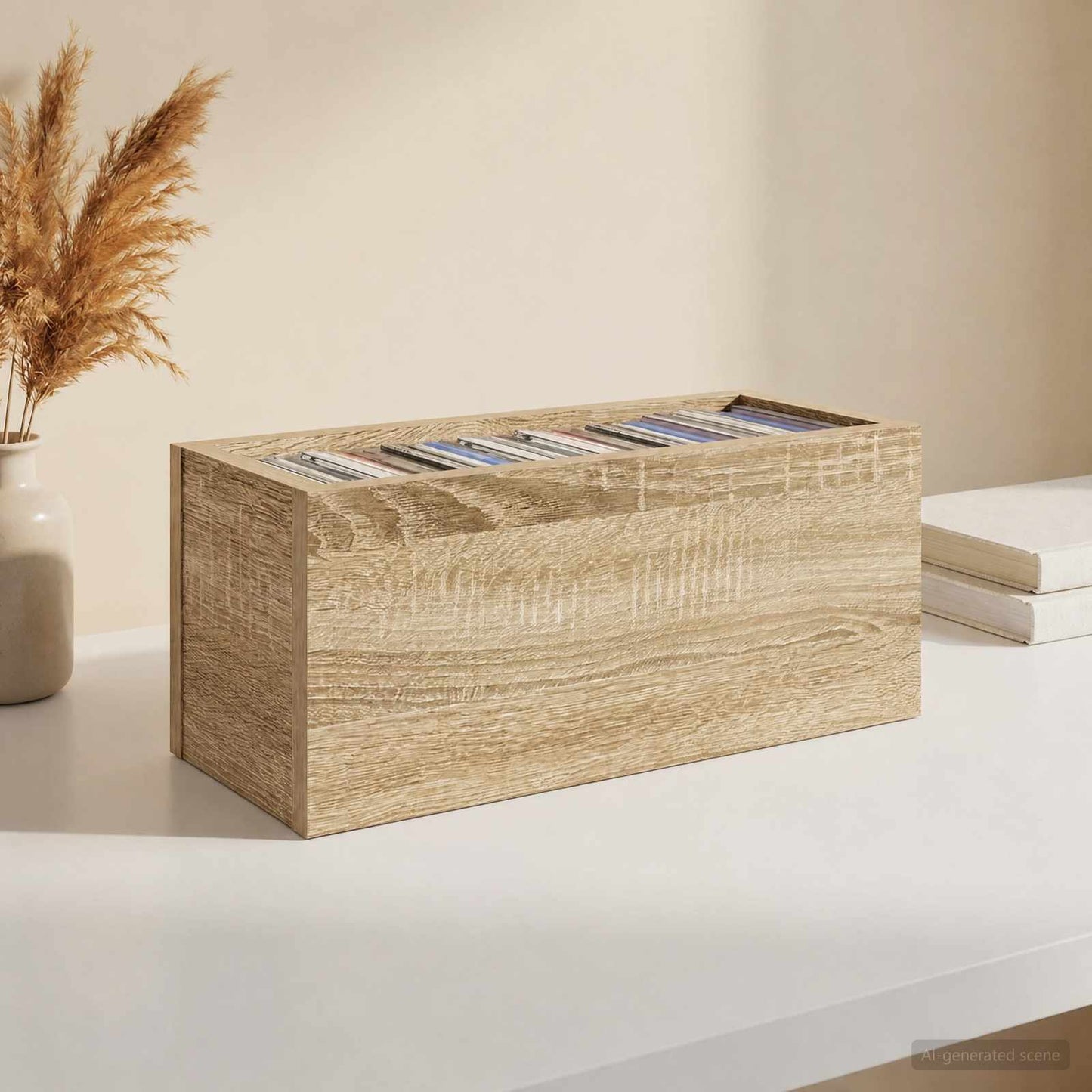 CD Storage Rack 4 pcs Sonoma Oak 40 x 17 x 17 cm