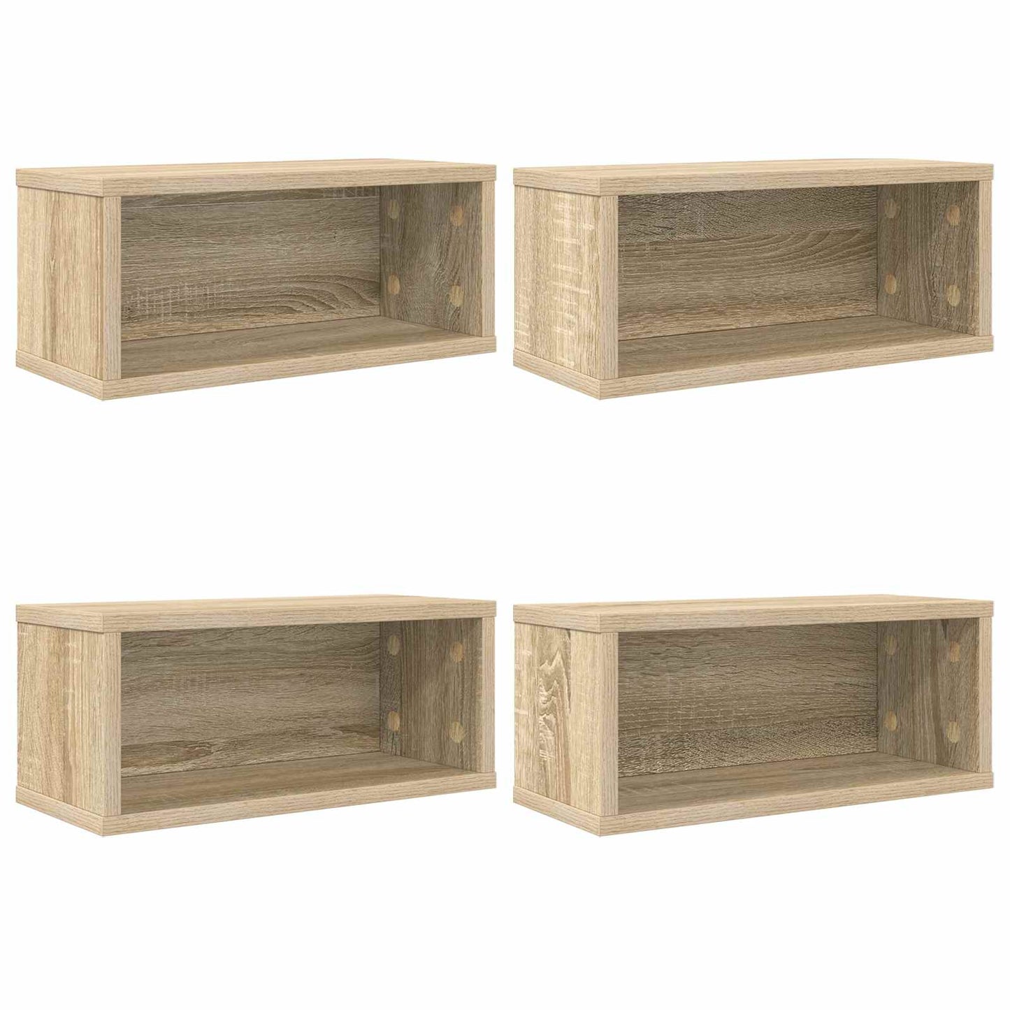 CD Storage Rack 4 pcs Sonoma Oak 40 x 17 x 17 cm