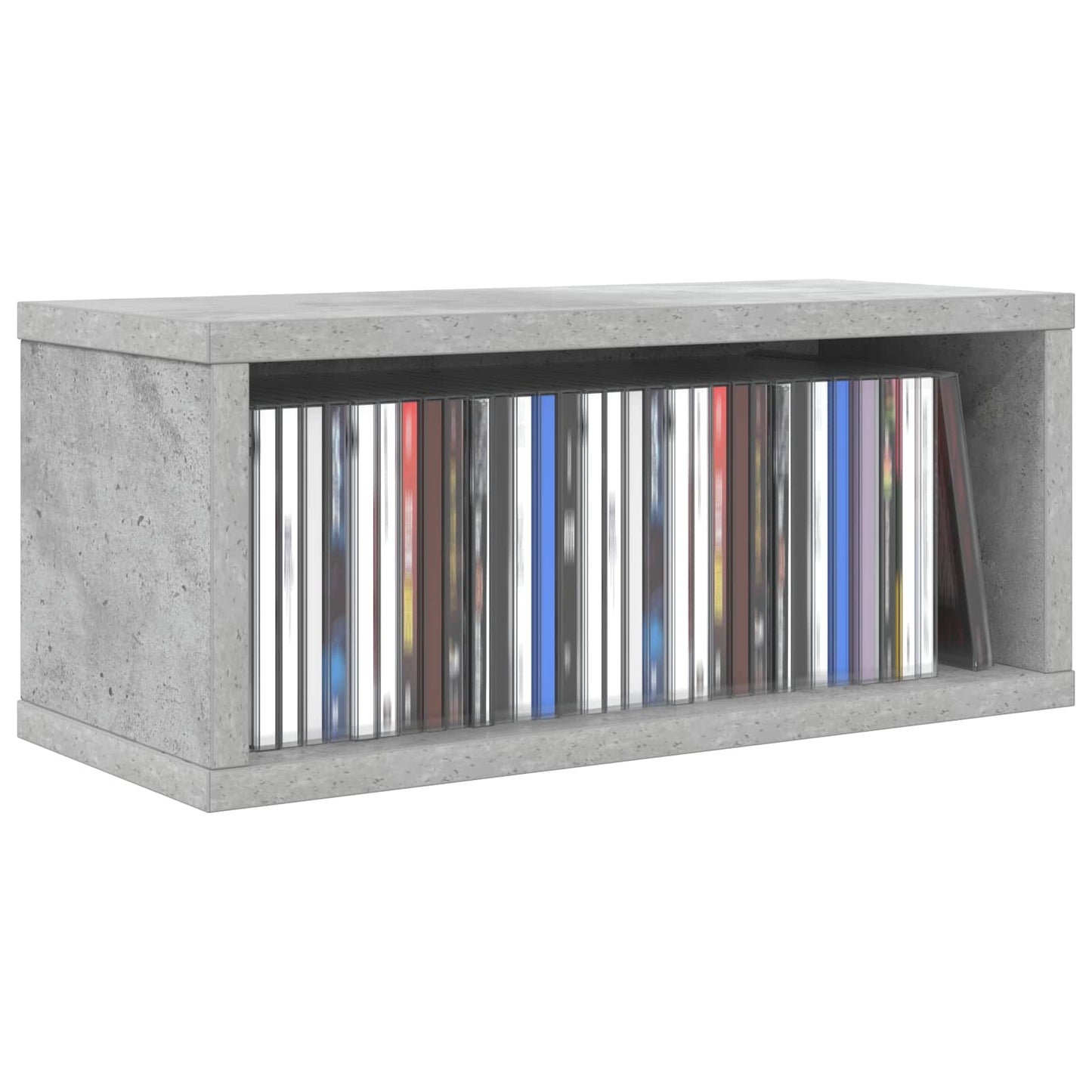 CD Storage Rack Concrete Grey 40 x 17 x 17 cm Engineered Wood