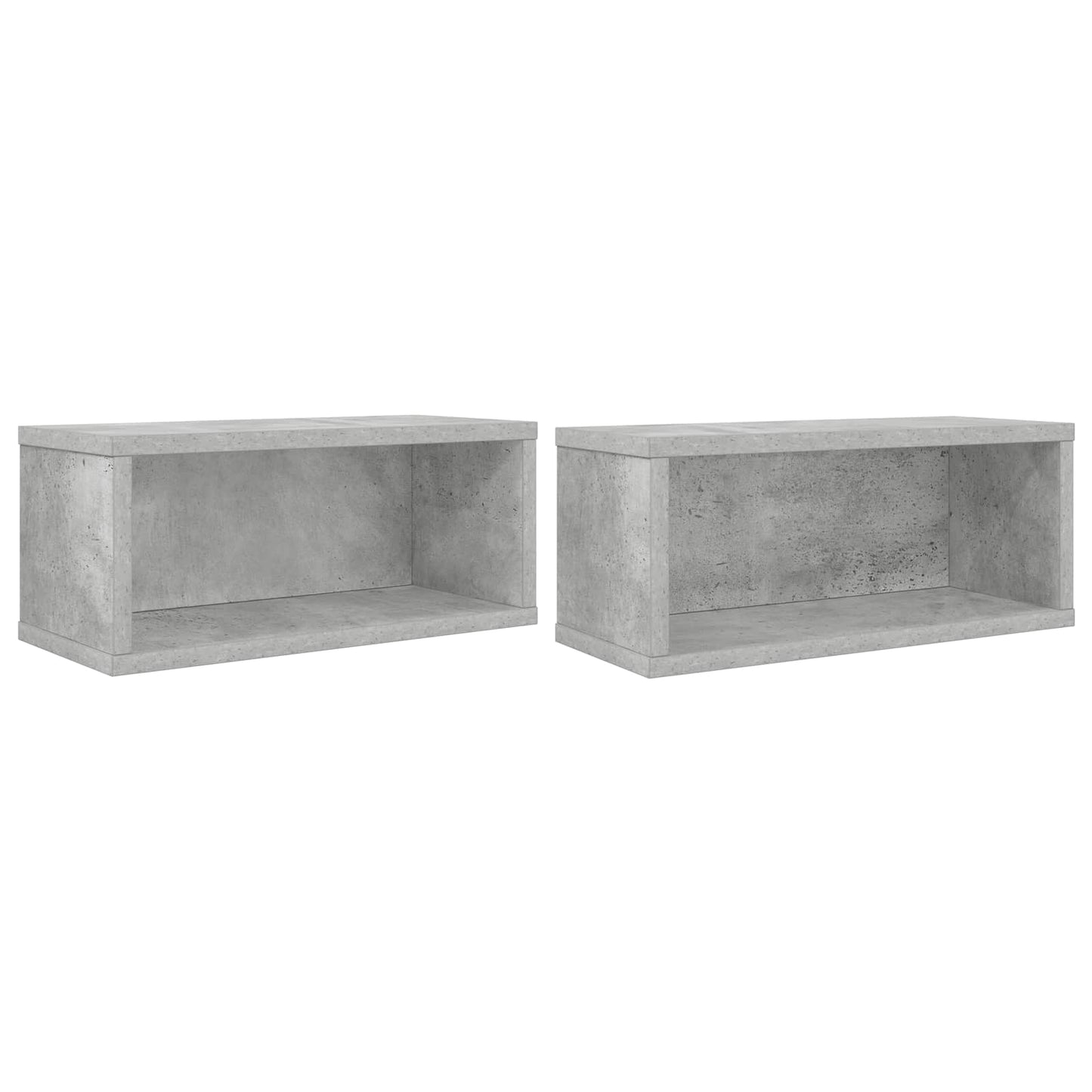 CD Storage Rack 2 pcs Concrete Grey 40 x 17 x 17 cm