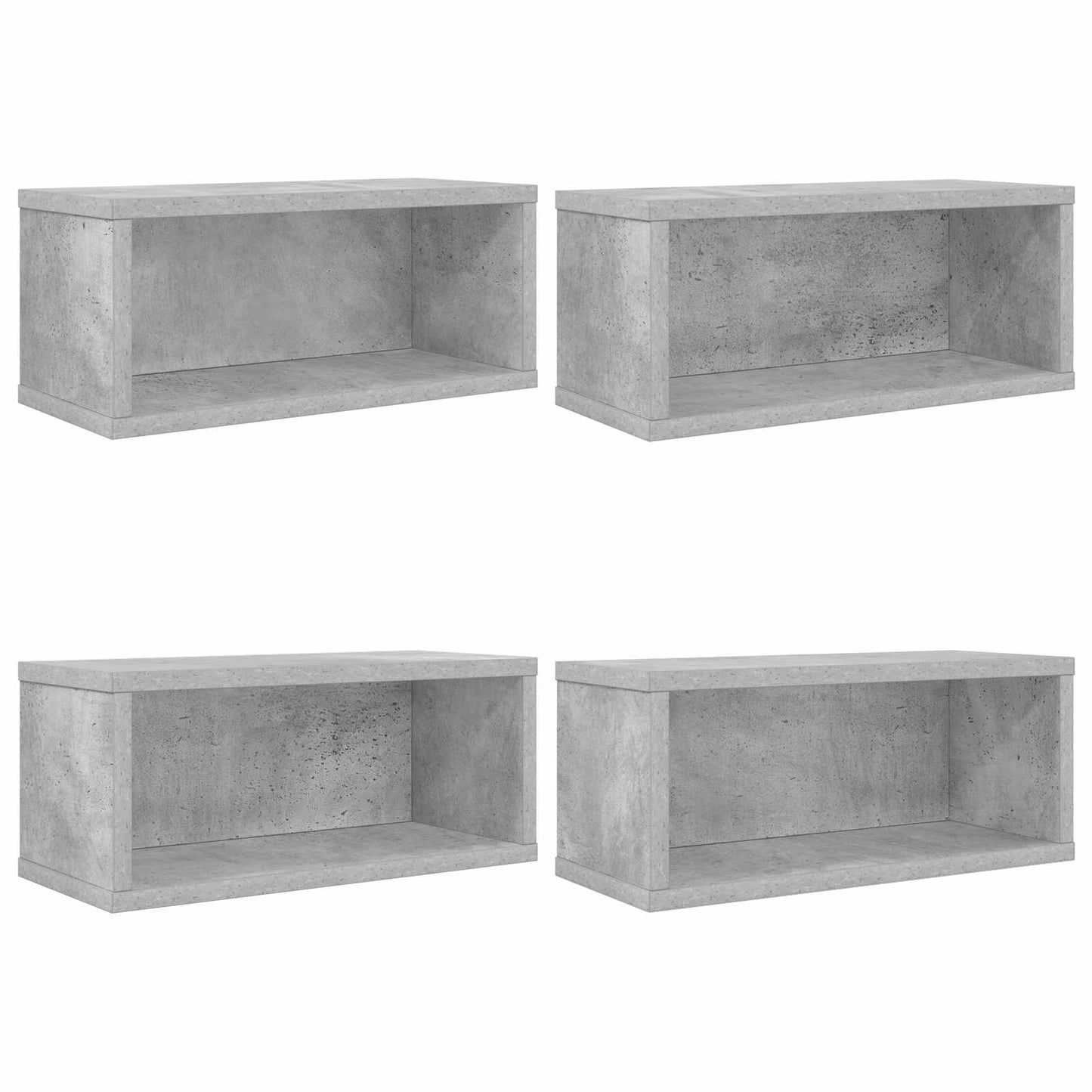 CD Storage Rack 4 pcs Concrete Grey 40 x 17 x 17 cm
