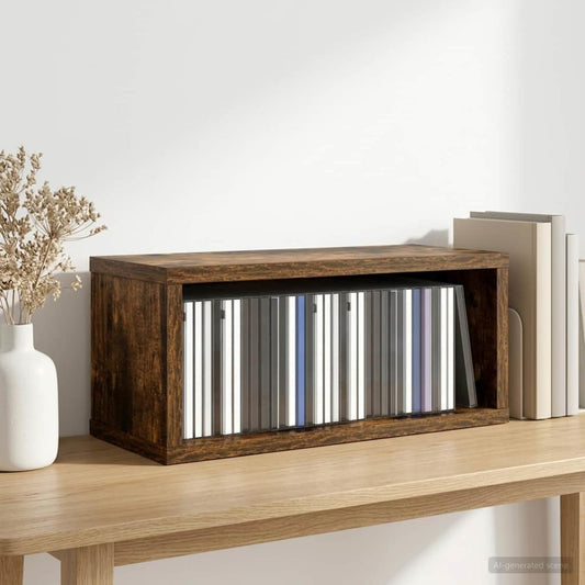 CD Storage Rack Smoked Oak 40 x 17 x 17 cm Engineered Wood