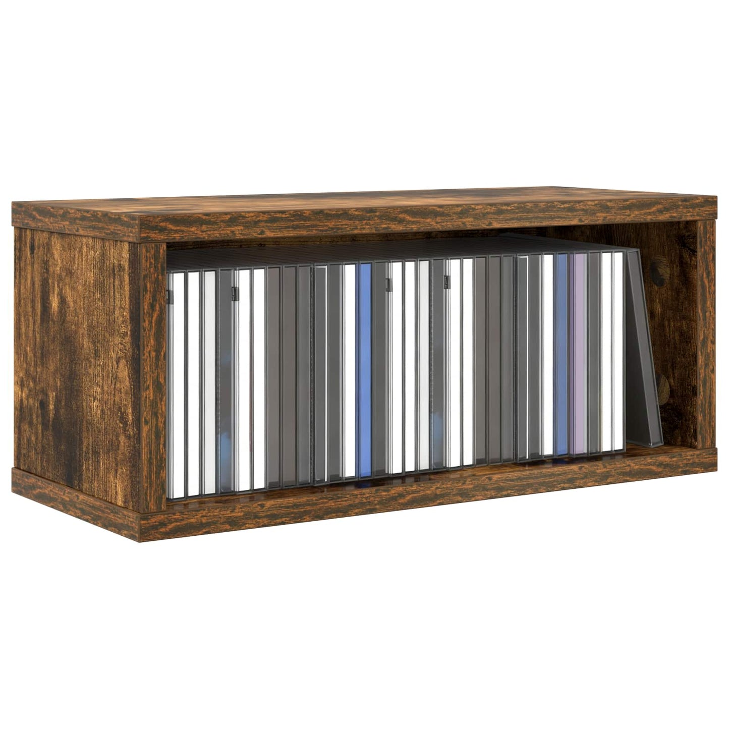 CD Storage Rack Smoked Oak 40 x 17 x 17 cm Engineered Wood