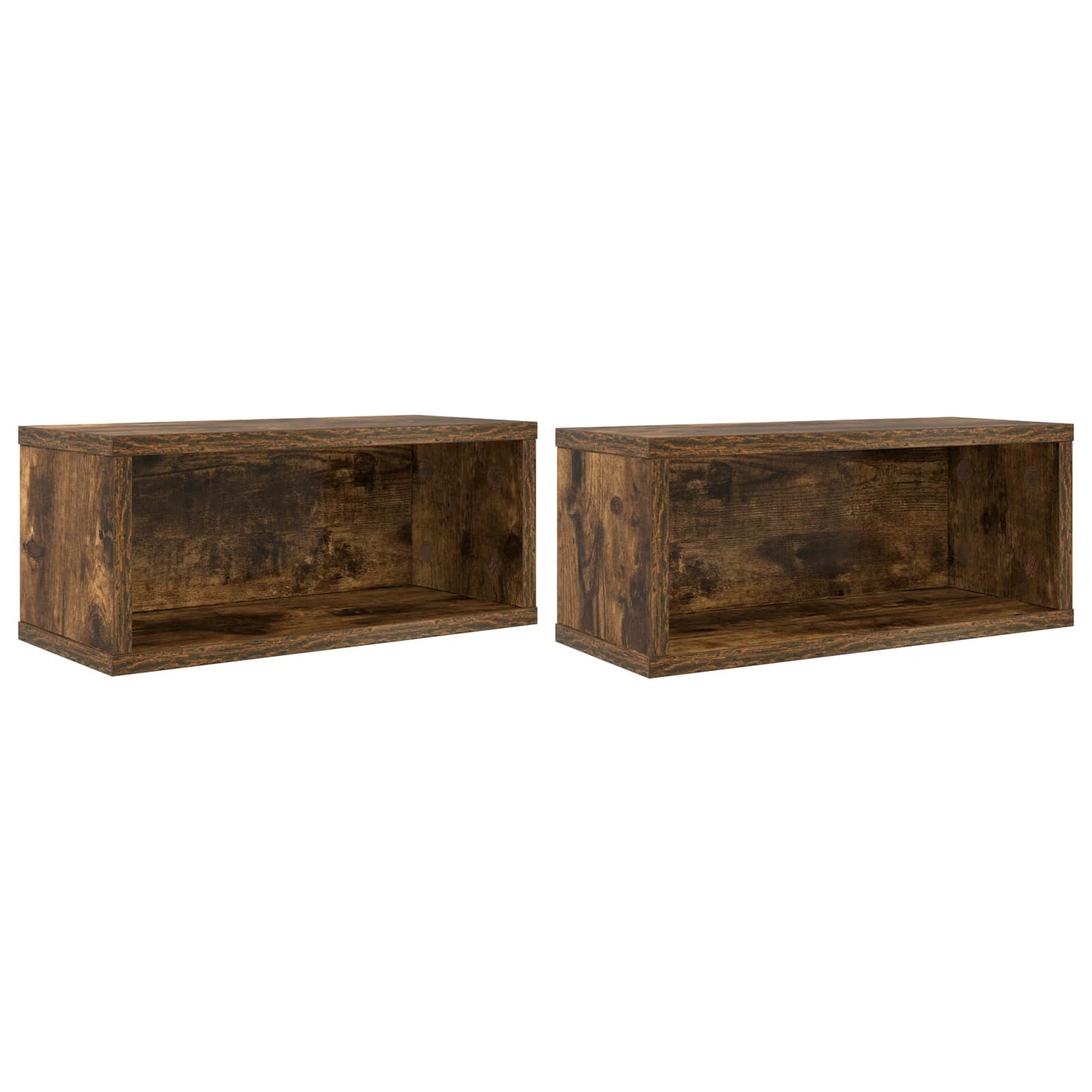 CD Storage Rack 2 pcs Smoked Oak 40 x 17 x 17 cm