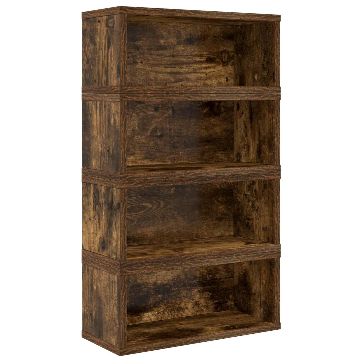 CD Storage Rack 4 pcs Smoked Oak 40 x 17 x 17 cm