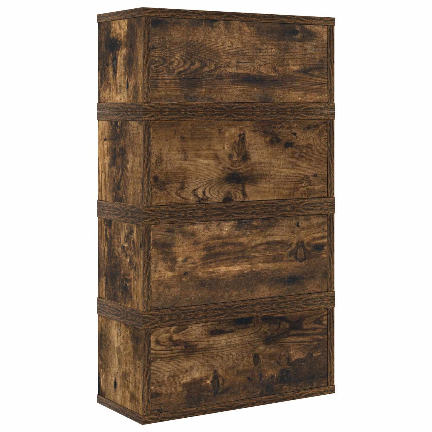 CD Storage Rack 4 pcs Smoked Oak 40 x 17 x 17 cm