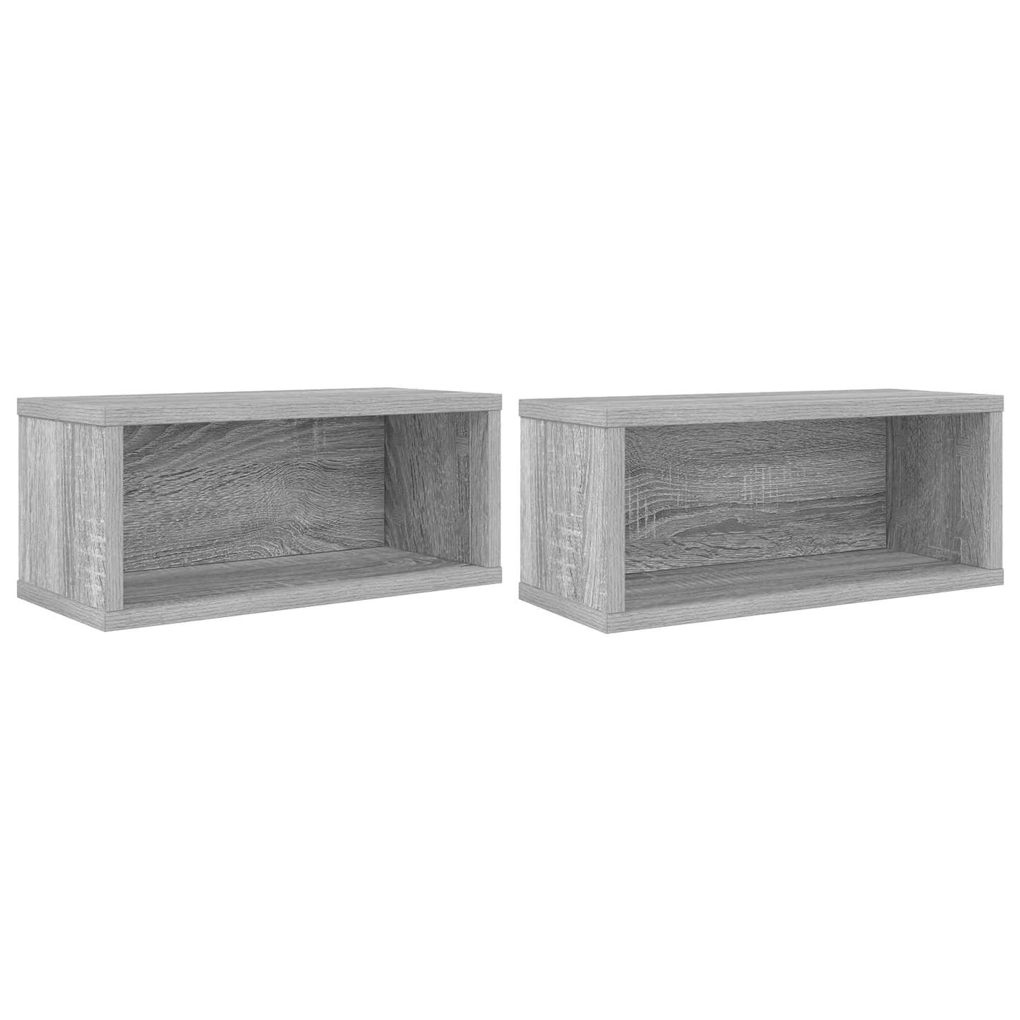 CD Storage Rack 2 pcs Grey Sonoma 40 x 17 x 17 cm
