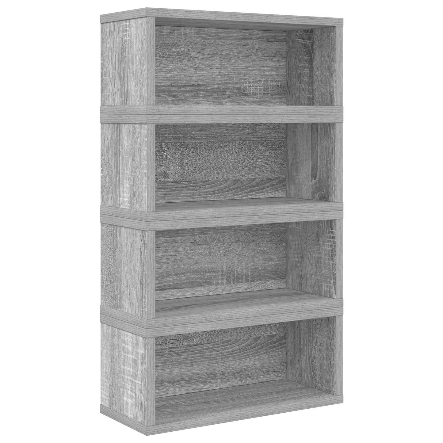 CD Storage Rack 4 pcs Grey Sonoma 40 x 17 x 17 cm