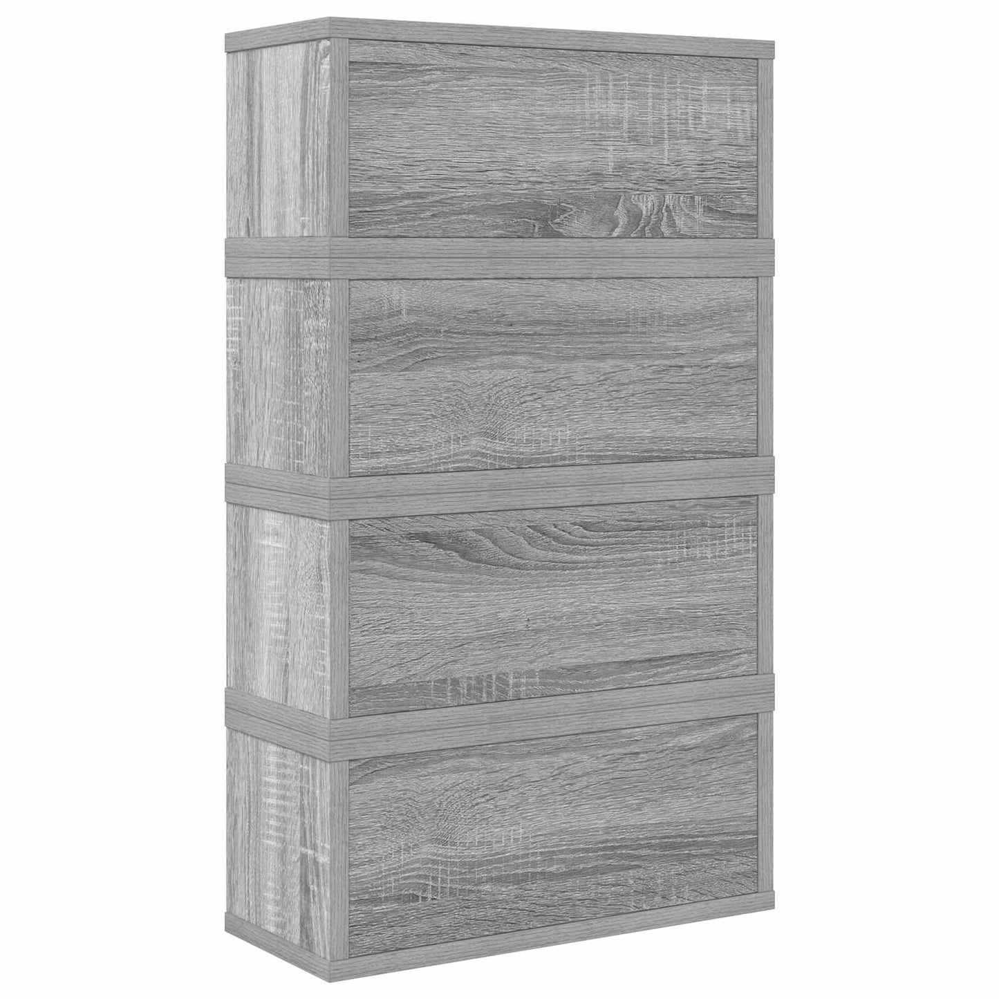 CD Storage Rack 4 pcs Grey Sonoma 40 x 17 x 17 cm