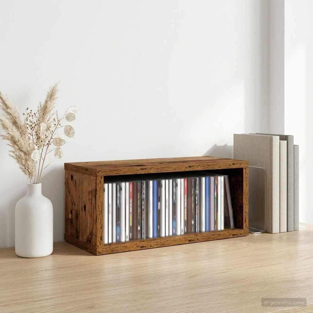 CD Storage Rack Oak Wood 40 x 17 x 17 cm Engineered Wood