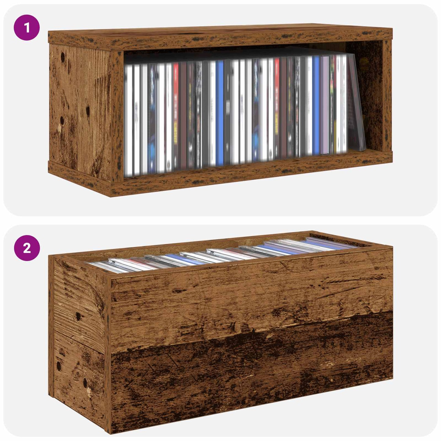 CD Storage Rack 4 pcs Oak Wood 40 x 17 x 17 cm Engineered Wood