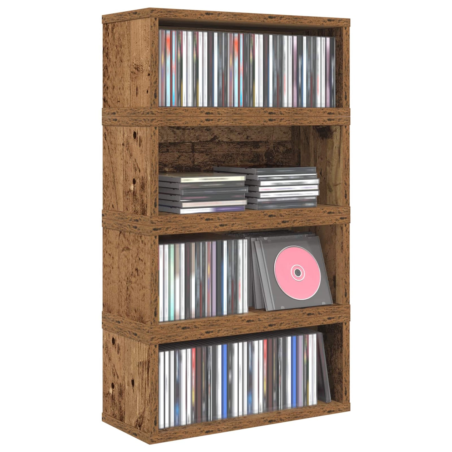 CD Storage Rack 4 pcs Oak Wood 40 x 17 x 17 cm Engineered Wood