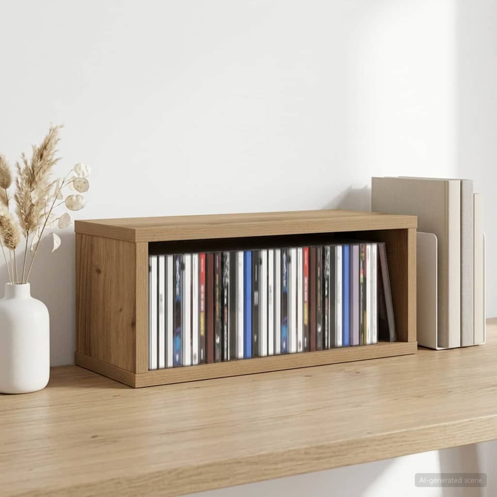 CD Storage Rack Artisan Oak 40 x 17 x 17 cm Engineered Wood
