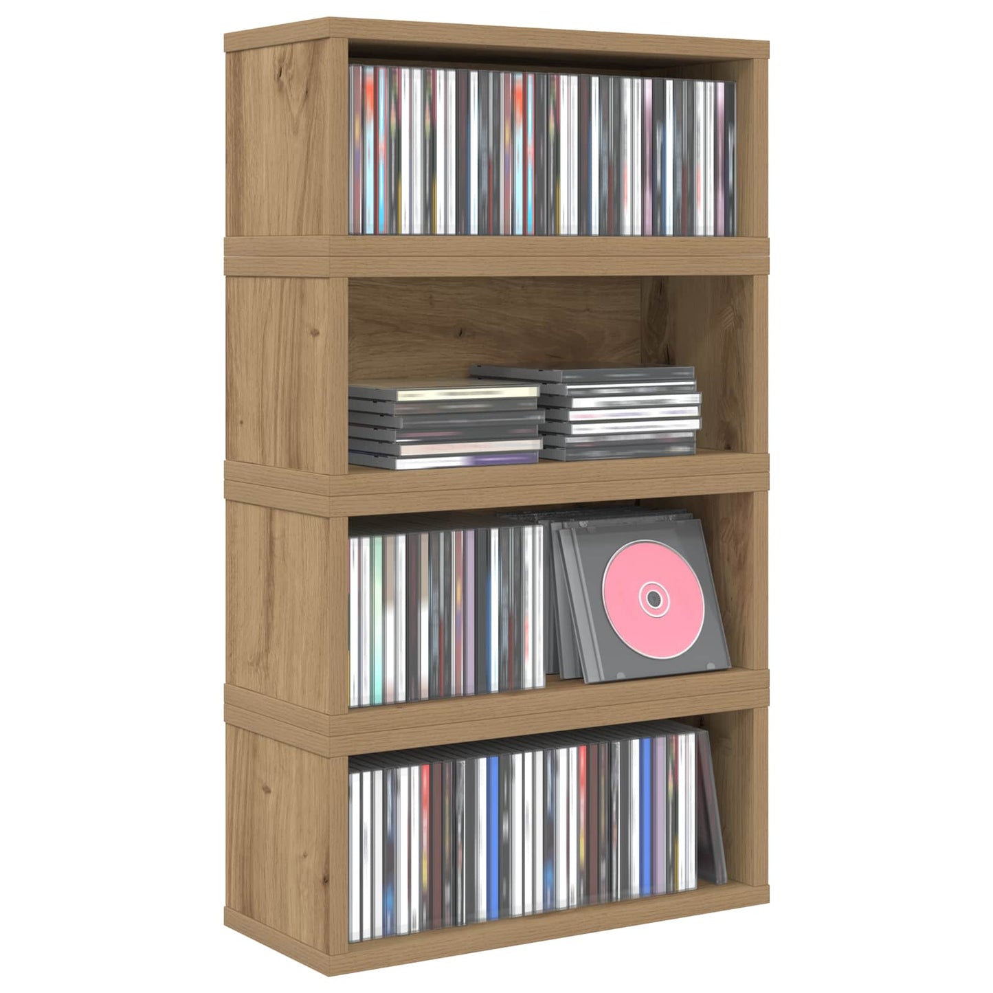 CD Storage Rack 4 pcs Artisan Oak 40 x 17 x 17 cm