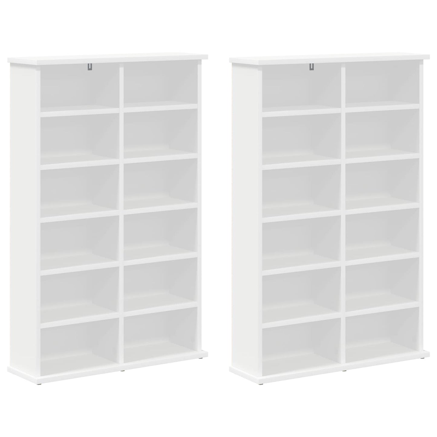 CD Cabinet 2 pcs White 60 x 17 x 92 cm Engineered Wood