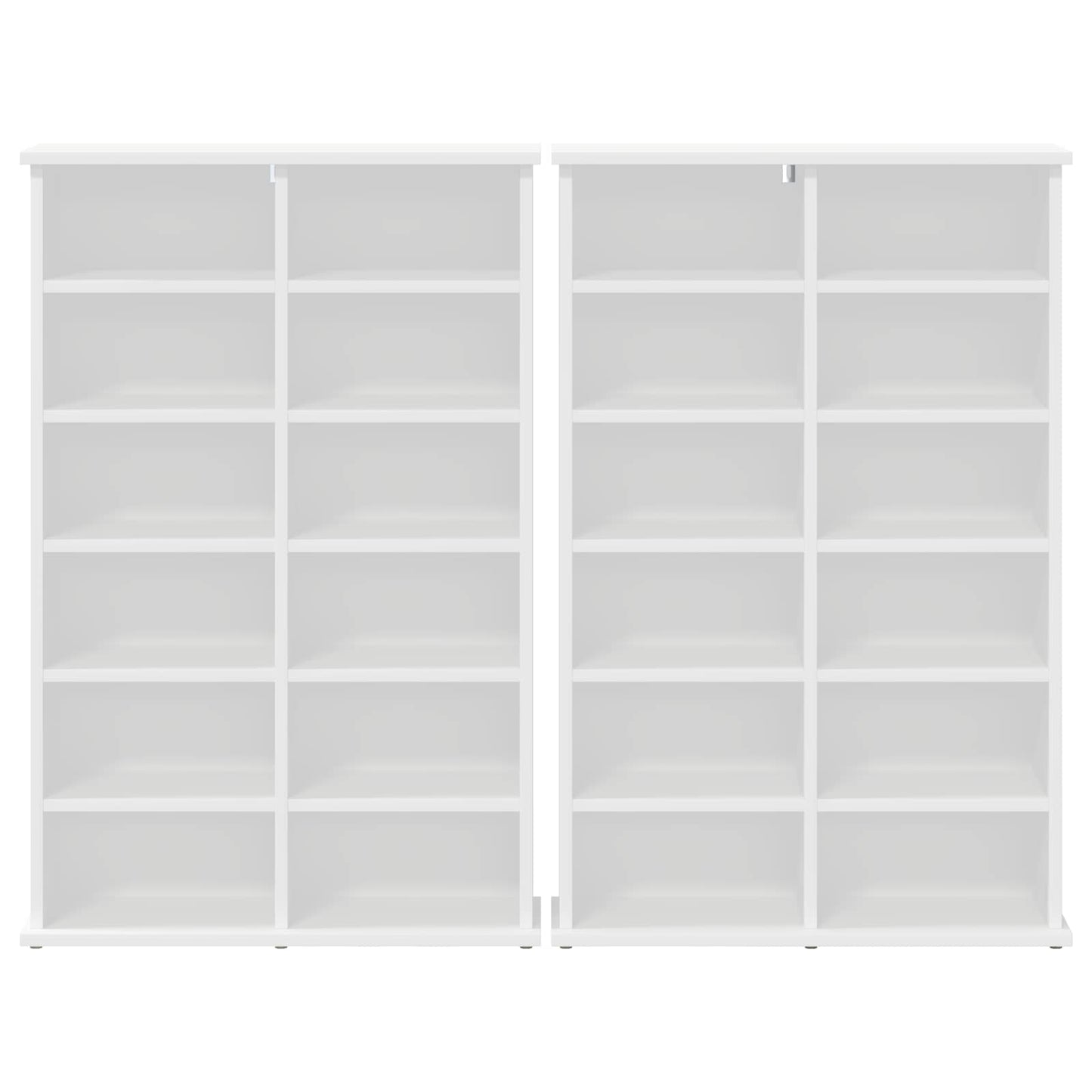 CD Cabinet 2 pcs White 60 x 17 x 92 cm Engineered Wood
