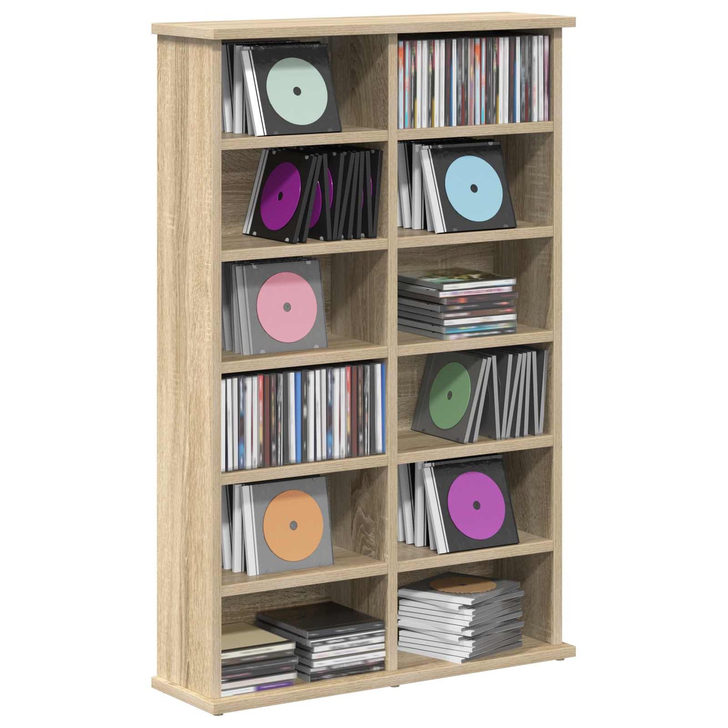 CD Cabinet Sonoma Oak 60 x 17 x 92 cm Engineered Wood