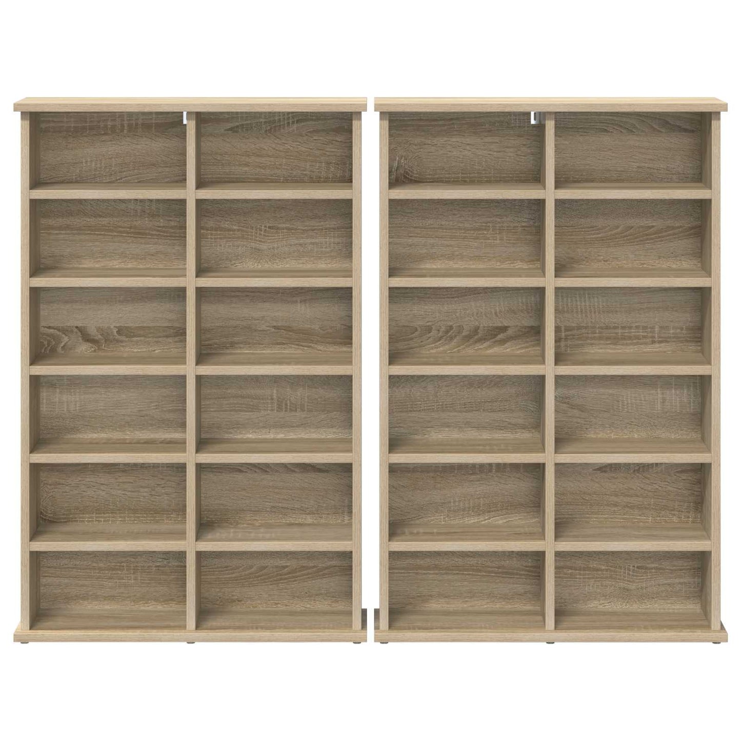 CD Cabinet 2 pcs Sonoma Oak 60 x 17 x 92 cm Engineered Wood