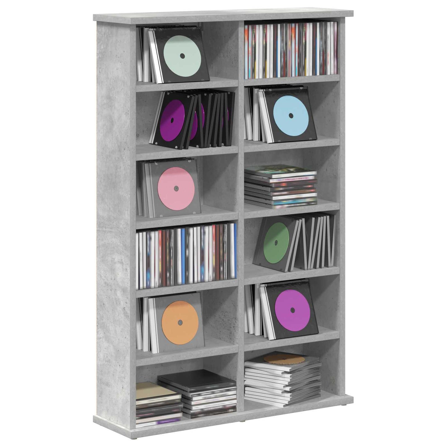 CD Cabinet Concrete Grey 60 x 17 x 92 cm Engineered Wood