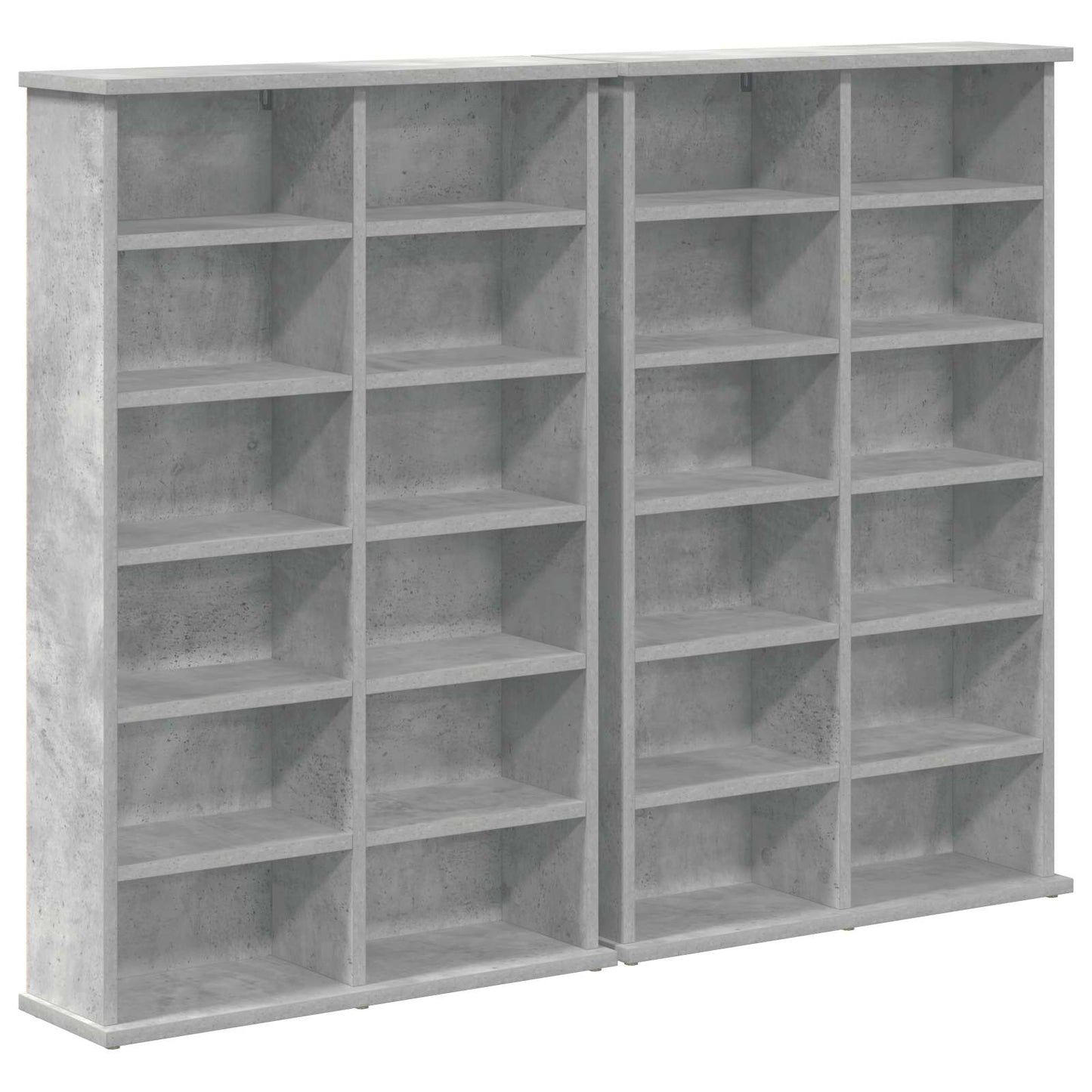 CD Cabinet 2 pcs Concrete Grey 60 x 17 x 92 cm Engineered Wood