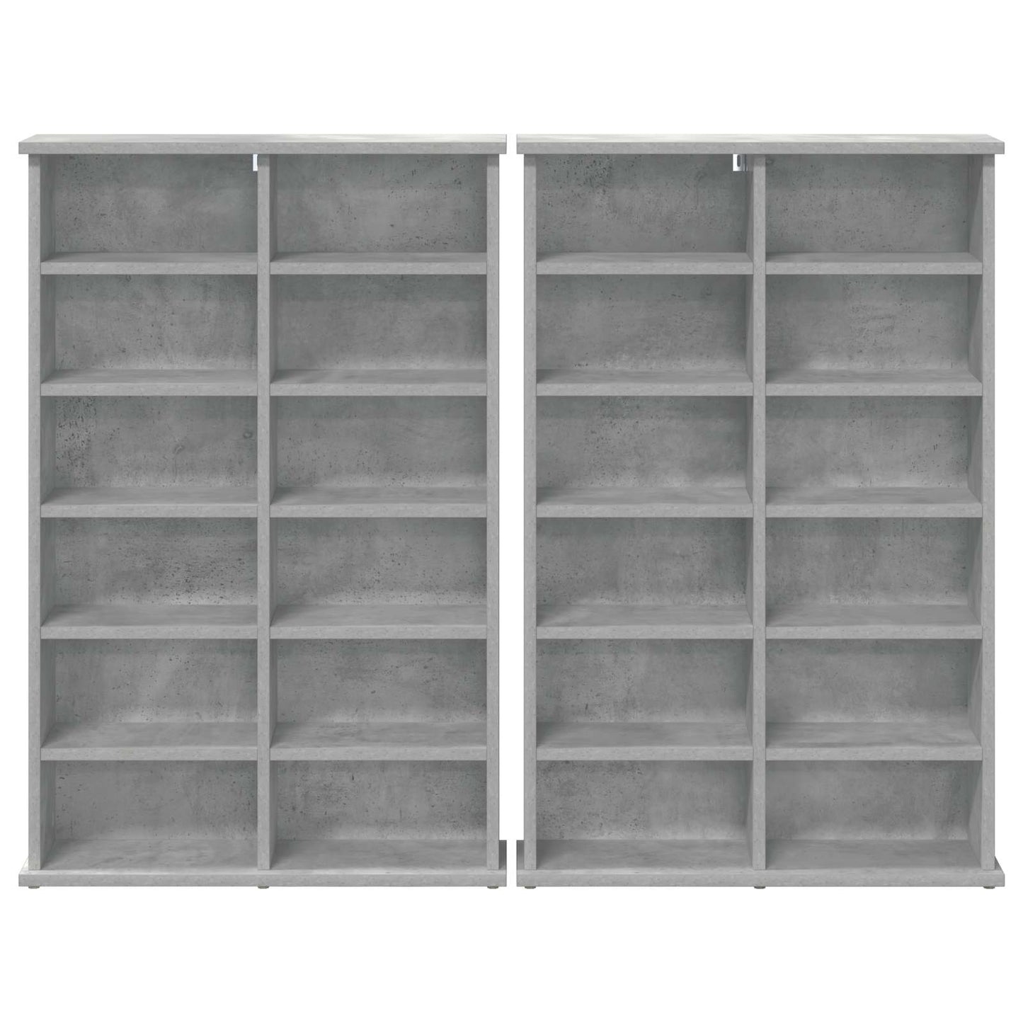 CD Cabinet 2 pcs Concrete Grey 60 x 17 x 92 cm Engineered Wood