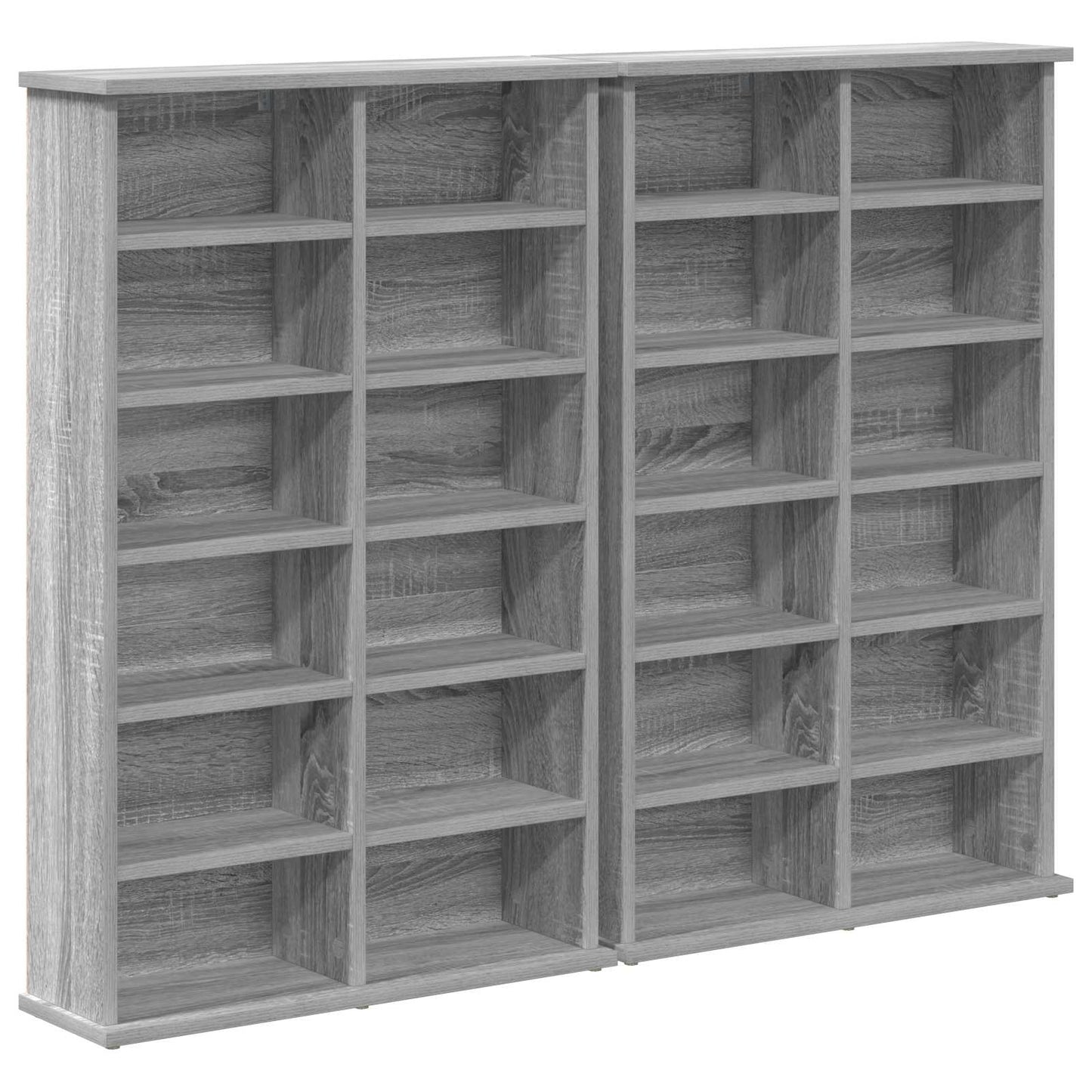 CD Cabinet 2 pcs Grey Sonoma 60 x 17 x 92 cm Engineered Wood